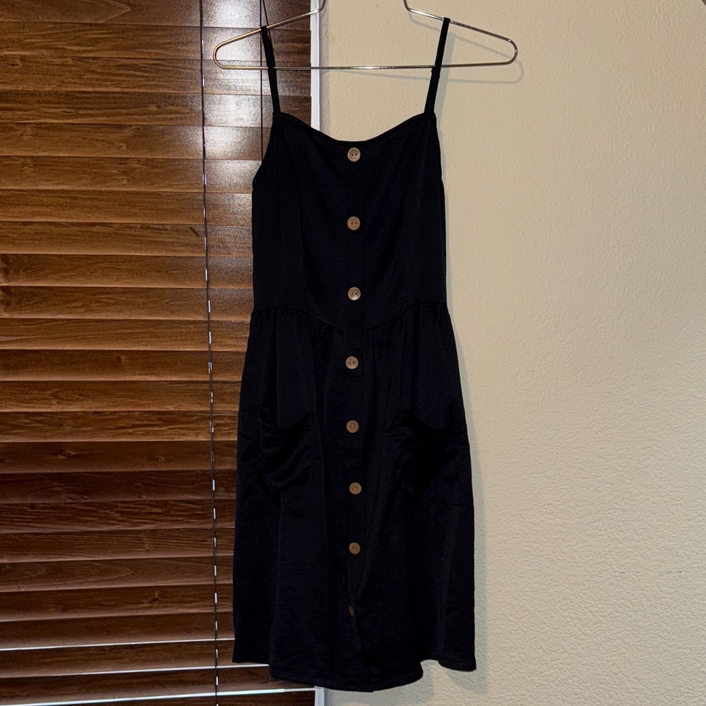 Elegant Navy Button-Down Dress
